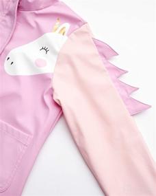 img 3 attached to 🦄 Lightweight Waterproof Toddler/Little Girl's Unicorn Rain Jacket - Pink Platinum Girls' Windbreaker Slicker Shell Raincoat