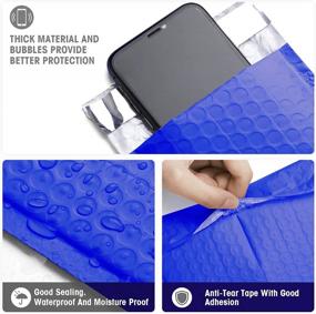 img 2 attached to Metronic 4X8 Bubble Mailer 50 Pack Royal Blue , Cushioning Padded Envelopes, Self Seal Adhesive Shipping Bags, Waterproof Bubble Envelopes For Small Business, Jewelry, Sports Cards, Makeup #000