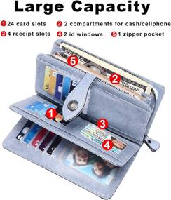 img 3 attached to HUANLANG Wallets Ladies Leather Organizer Women's Handbags & Wallets : Wallets