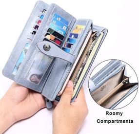img 1 attached to HUANLANG Wallets Ladies Leather Organizer Women's Handbags & Wallets : Wallets