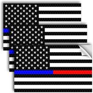 3pc usa thin blue red line reflective decals - 5x3 inches - patriotic american flag sticker for car truck логотип