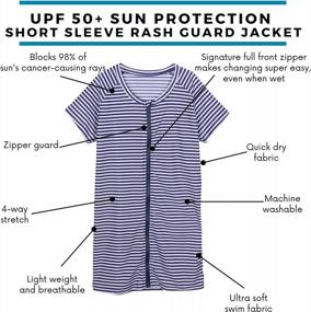 img 3 attached to Women'S Rash Guard Short Sleeve Zip Swim Shirt UPF 50+ By SwimZip