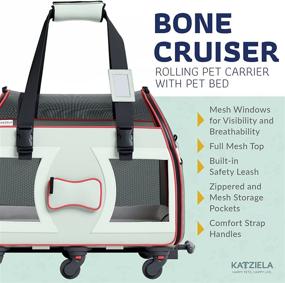 img 2 attached to 🐾 Katziela's Grey Bone Cruiser: Airline Approved Removable Wheeled Pet Carrier for Small Pets - Compact, Durable, and Upgraded for Ultimate Strength!