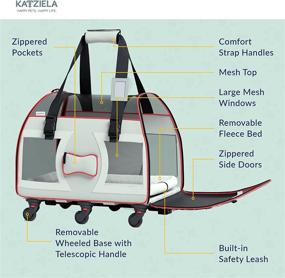 img 1 attached to 🐾 Katziela's Grey Bone Cruiser: Airline Approved Removable Wheeled Pet Carrier for Small Pets - Compact, Durable, and Upgraded for Ultimate Strength!