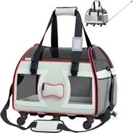 🐾 katziela's grey bone cruiser: airline approved removable wheeled pet carrier for small pets - compact, durable, and upgraded for ultimate strength! logo