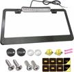 upgrade your ride with aootf's led license plate frame and mount kit for trucks, suvs, and trailers - 12v waterproof white, stainless steel carbon fiber design, screws and caps included logo