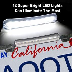 img 3 attached to Upgrade Your Ride With AOOTF'S LED License Plate Frame And Mount Kit For Trucks, SUVs, And Trailers - 12V Waterproof White, Stainless Steel Carbon Fiber Design, Screws And Caps Included