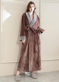 img 1 attached to XL Vivi Women'S Luxurious Fleece Bath Robe - Soft, Warm & Plush Terry Sleepwear In Coffee