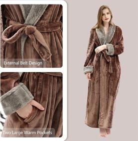 img 3 attached to XL Vivi Women'S Luxurious Fleece Bath Robe - Soft, Warm & Plush Terry Sleepwear In Coffee