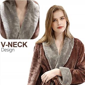 img 2 attached to XL Vivi Women'S Luxurious Fleece Bath Robe - Soft, Warm & Plush Terry Sleepwear In Coffee