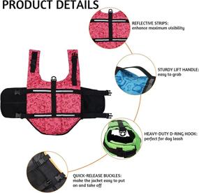 img 2 attached to 🐶 Cielo Meraviglioso Dog Life Jacket - Pet Safety Flotation Vests with Lift Handle & Reflective Stripes for Small Medium Large Dogs Swimming Boating