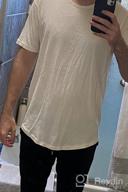 img 1 attached to Men'S Short Sleeve Curved Hem Scallop T-Shirt Hipster Drop Cut review by Mike Hicks