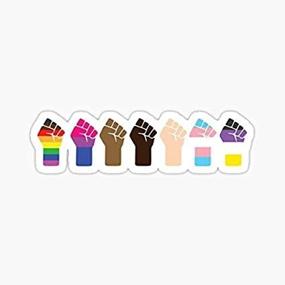 img 2 attached to 🌈 Intersectional Pride Fists Sticker: LGBTQ & Black Lives Matter Graphic for Auto, Wall, Laptop, Cell, Truck Windows