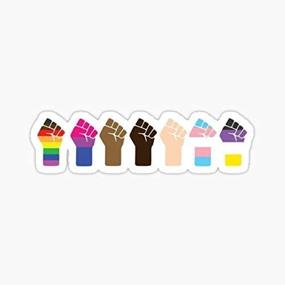 img 4 attached to 🌈 Intersectional Pride Fists Sticker: LGBTQ & Black Lives Matter Graphic for Auto, Wall, Laptop, Cell, Truck Windows