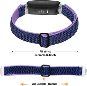 img 2 attached to 🌟 Premium 3 Pack Adjustable Fitbit Inspire 2 Bands: Soft Loop Nylon Fabric Replacement Straps for Women/Men - Compatible with Fitbit Inspire 2 / Inspire HR/Inspire, Breathable & Stretchy