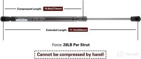 img 2 attached to 🚀 C16-02622 17-Inch Gas Shocks Struts for Leer ARE Camper Shell Truck Topper Rear Window, Pickup Cab Canopy Door (28Lbs/127N), Set of 2 Vepagoo