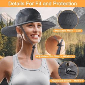 img 1 attached to Men Women Fishing Hat UV Protection Waterproof Sun Boonie Bucket Wide Brim With Face Cover & Neck Flap