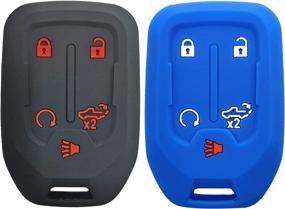 img 4 attached to 2X Coolbestda Silicone 5Buttons Key Fob Cover Keyless Accessroy Protector Pouch For 2021 2020 2019 Chevy Chevrolet Silverado 1500 2500HD 3500HD GMC Sierra 1500 2500HD 3500HD HYQ1EA