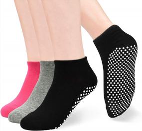 img 4 attached to Women'S Anti-Slip Grip Socks For Yoga, Pilates, Ballet Barre And More