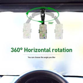 img 3 attached to 📱 Car Cell Phone Holder - 360° Rotatable Clip Mount for Cellphone - Universal Sun Visor Phone Holder for iPhone 13/12 Pro, Pro Max, XS, XR, Samsung, Android - Car Accessories