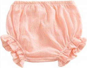 img 4 attached to AYIYO 2T Bloomers Newborn Toddler Kids Cotton Linen Shorts Diaper Cover