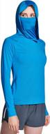 women's upf 50+ sun protection hoodie shirt w/ face mask: lightweight dry fit long sleeve outdoor sun shirt by tsla logo