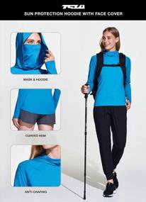 img 1 attached to Women'S UPF 50+ Sun Protection Hoodie Shirt W/ Face Mask: Lightweight Dry Fit Long Sleeve Outdoor Sun Shirt By TSLA