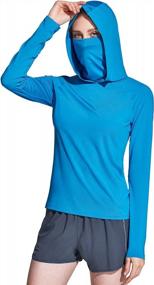 img 2 attached to Women'S UPF 50+ Sun Protection Hoodie Shirt W/ Face Mask: Lightweight Dry Fit Long Sleeve Outdoor Sun Shirt By TSLA