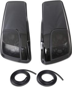 img 4 attached to 🔊 AUFER Gloss Black Saddlebags Speakers Lids with Grill | Compatible with Touring FLT FLHT FLHTCU FLHRC Road King Road Glide Street Glide Electra Glide Ultra-Classic 2014-2019