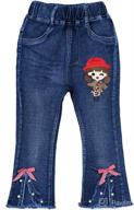 peacolate little & big girls embroidery super stretchy jeans denim leggings: ages 2-10 years logo