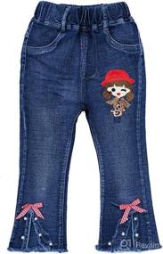 img 2 attached to Peacolate Little & Big Girls Embroidery Super Stretchy Jeans Denim Leggings: Ages 2-10 Years