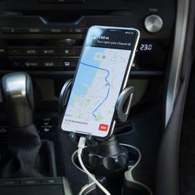 img 3 attached to 📱 Secure & Stable Cup Holder Phone Mount by TOPGO for iPhone 13, Samsung, and More Smartphones - Black