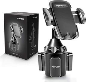 img 4 attached to 📱 Secure & Stable Cup Holder Phone Mount by TOPGO for iPhone 13, Samsung, and More Smartphones - Black