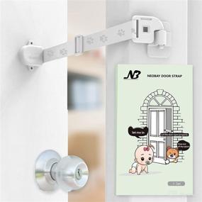 img 4 attached to Neobay Child Proof Door Lock with Adjustable Strap & Latch - A Safe Solution for Keeping Toddlers out of Rooms with Litter Box, While Allowing Easy Access for Cats!