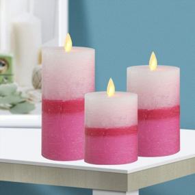 img 2 attached to Smtyle Pink Flameless LED Candle - Battery Operated With Moving Flame Wick & Flickering Pillar For Kids