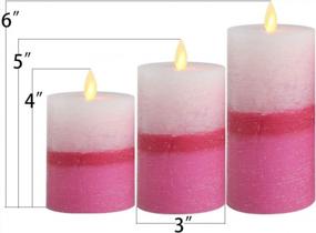 img 3 attached to Розовая беспламенная светодиодная свеча Smtyle - на батарейках с подвижным фитилем пламени и мерцающей колонной для детей
