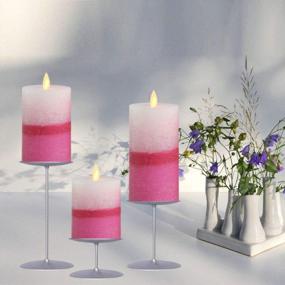 img 1 attached to Розовая беспламенная светодиодная свеча Smtyle - на батарейках с подвижным фитилем пламени и мерцающей колонной для детей