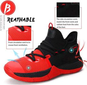 img 3 attached to ASHION Basketball High Top Sneakers Non Slip Girls' Shoes : Athletic