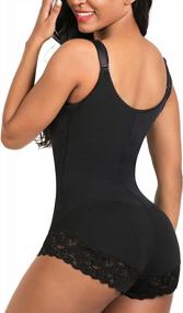 img 3 attached to Women'S Tummy Control Shapewear Fajas Colombianas Body Shaper Zipper Open Bust Bodysuit