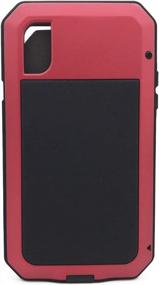 img 2 attached to Red IPhone Xs/X Tough Armor Case — защитный чехол Marrkey 360 для всего тела с прочным противоударным металлом из алюминиевого сплава и встроенной силиконовой защитной пленкой для экрана