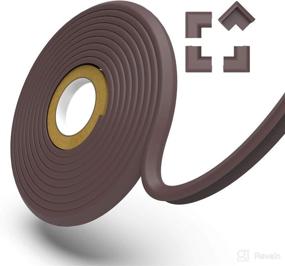 img 2 attached to 🪑 18ft Edge Protector - Strong Adhesion, Coffee Brown, Foam Rubber, for Most Furniture - Includes 4 Corners - with Acrylic Adhesive - UXU Edge Cushion