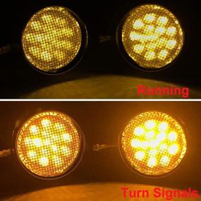 img 3 attached to 2Pcs Black 15 LED Motorcycle Stop Brake Running Turn Signal Indicator Amber Lights For Harley Honda Chopper (Black With Net-Amber Light)