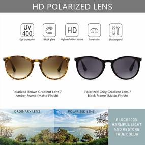 img 3 attached to Vintage And Trendy Sunglasses For Women And Men: SUNGAIT 2 Pairs Round Polarized Shades With Colored UV400 Protection Lenses