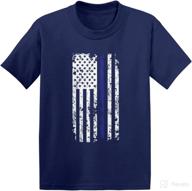 👮 blue line american flag - police support cotton jersey t-shirt for infants & toddlers by haase unlimited логотип