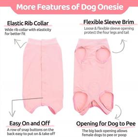 img 2 attached to Pink MIGOHI Dog Recovery Suit For Summer: Cooling, Anti-Licking Protection For Wounds, Skin Disease And Surgery Aftercare - E-Collar And Cone Alternative - Size L