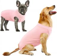 pink migohi dog recovery suit for summer: cooling, anti-licking protection for wounds, skin disease and surgery aftercare - e-collar and cone alternative - size l логотип
