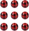 rustic buffalo plaid wood beads for diy crafts & home decor - 50pcs 16mm round wooden balls in red & black for christmas garlands and jewelry making logo