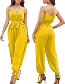 img 2 attached to Women'S Elegant Rompers With Pockets - HannahZone Casual Adjustable Spaghetti Strap Jumpsuits Bodycon Sleeveless Long Pants