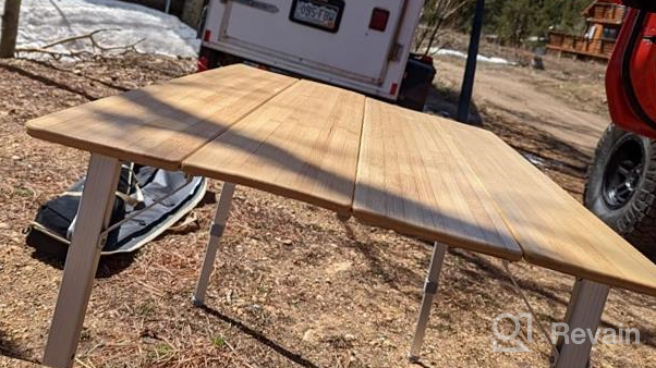 img 1 attached to Experience Ultimate Convenience With KingCamp Bamboo Folding Table For Camping And Picnic: Lightweight, Heavy Duty, And Adjustable Height Aluminum Frame review by Marcus Freeman
