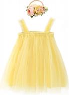 adorable obeeii layered tutu princess dress with flower headband for baby girls' special occasions logo